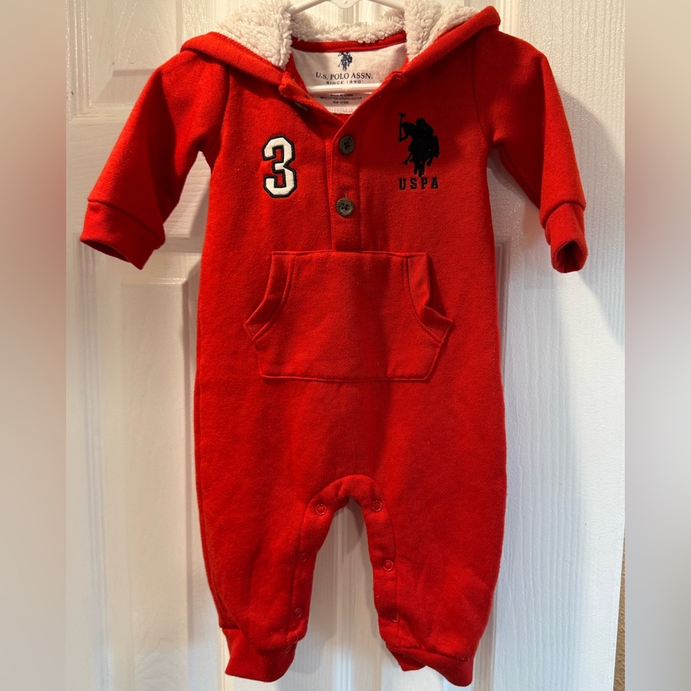 U.S. Polo Assn. Bright Red Baby Onesie 3/6 Months